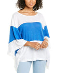 Linen-Blend Colorblock Poncho U335