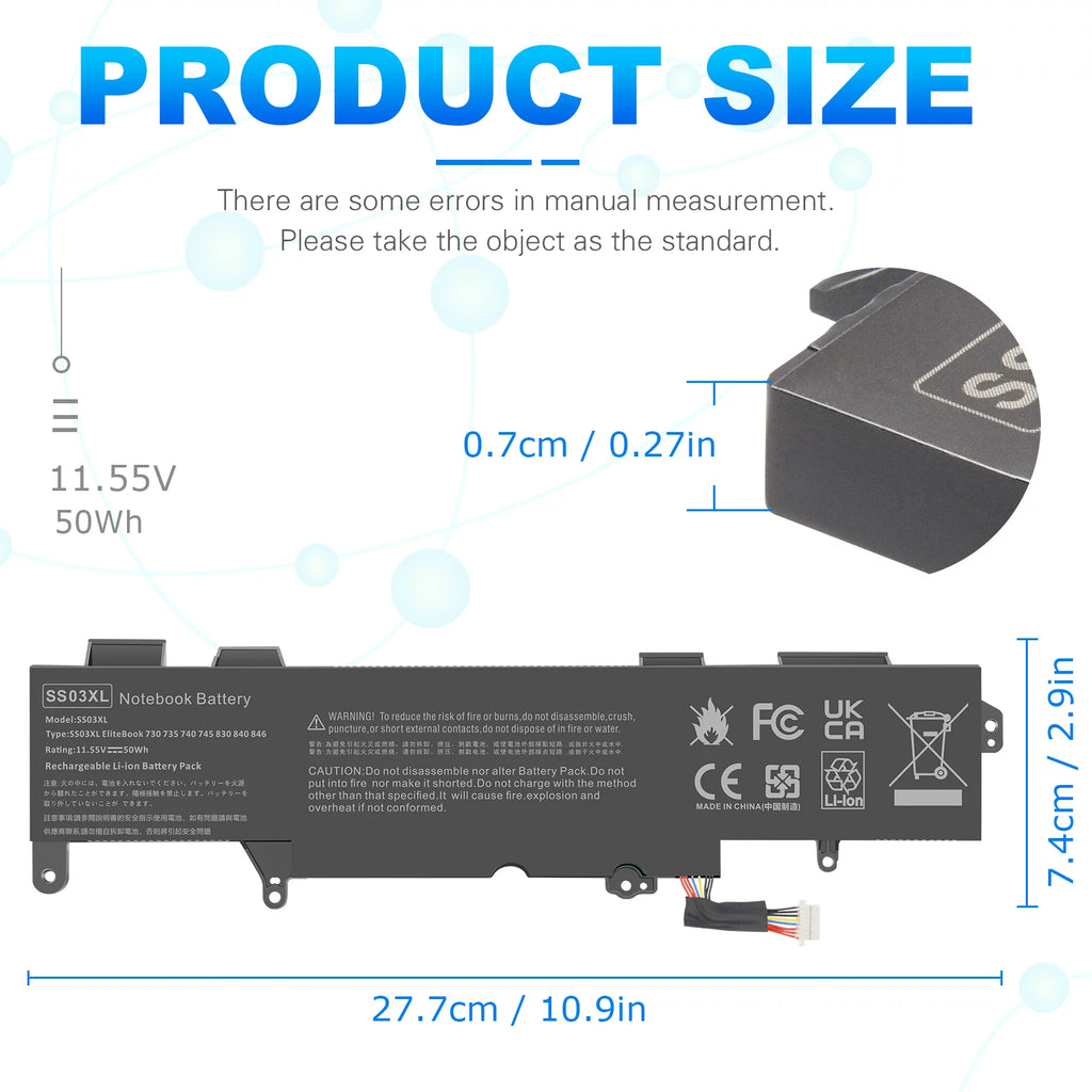 Battery for Hp EliteBook 735 740 745 830 836 840 846 D2464