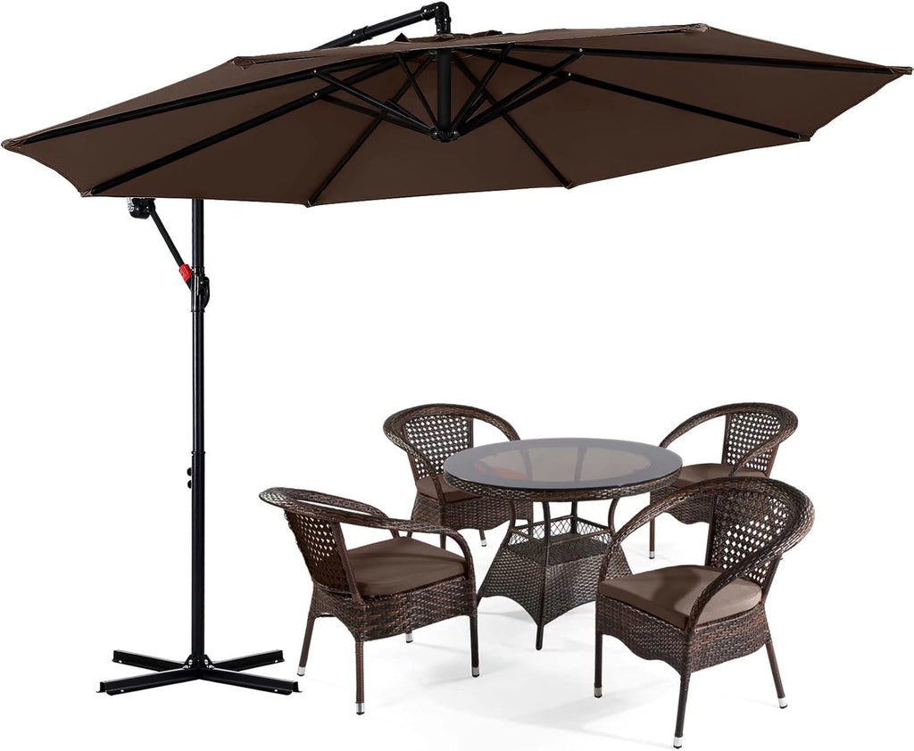 10FT Red Cantilever Patio Umbrella Q561