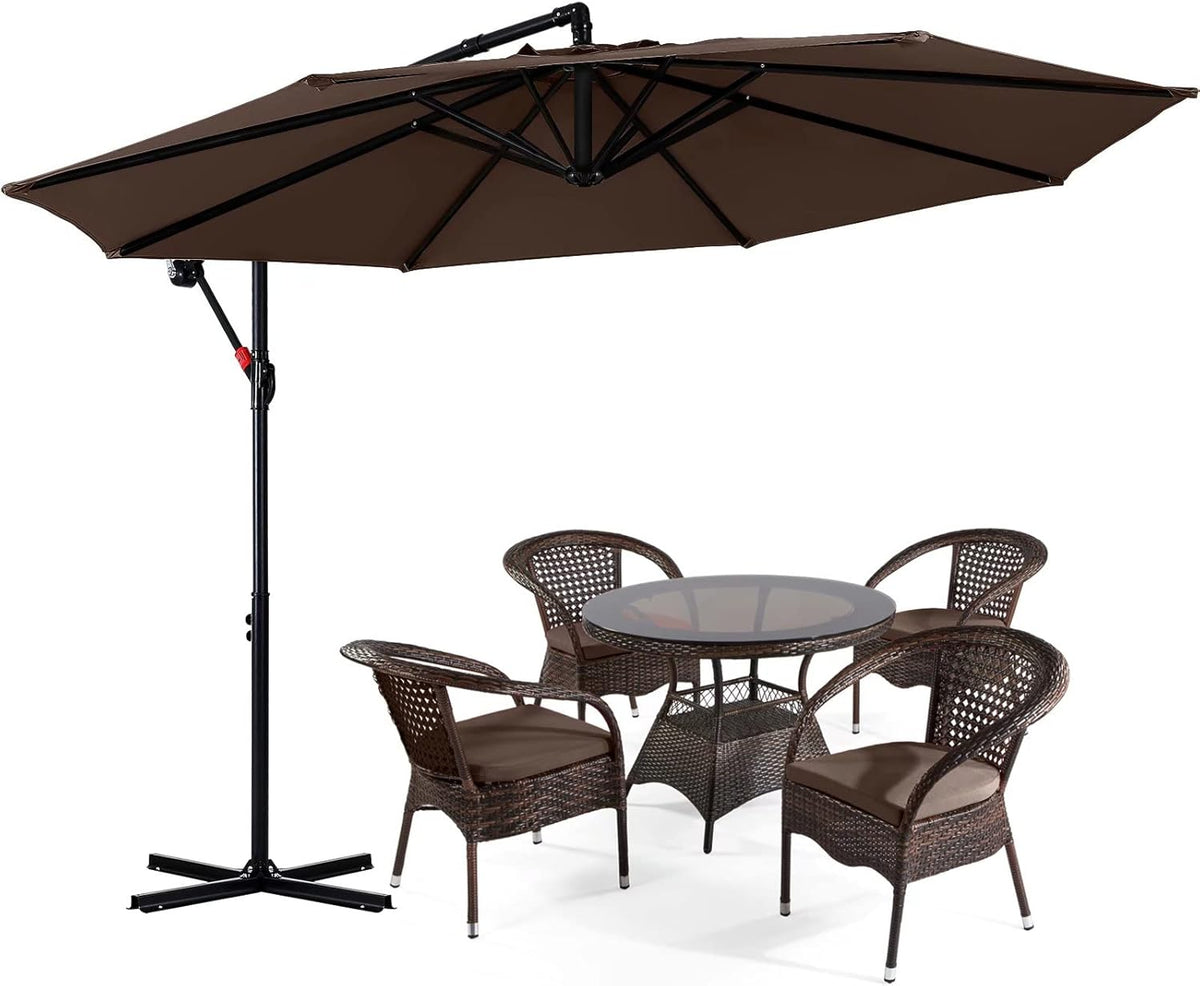 10FT Red Cantilever Patio Umbrella Q561