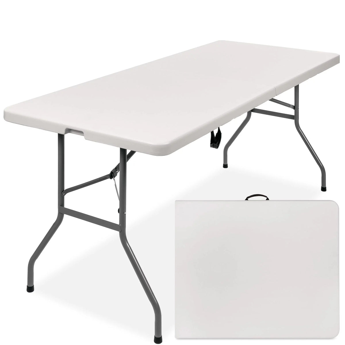 6ft White Plastic Folding Table K39016
