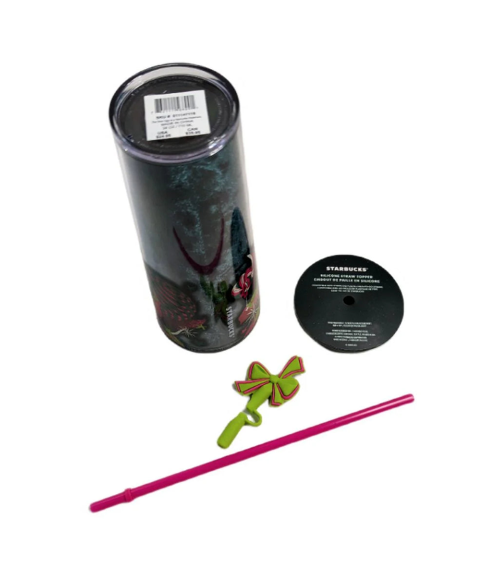 24 oz Tumbler Cup with Silicone Straw Topper Q67520