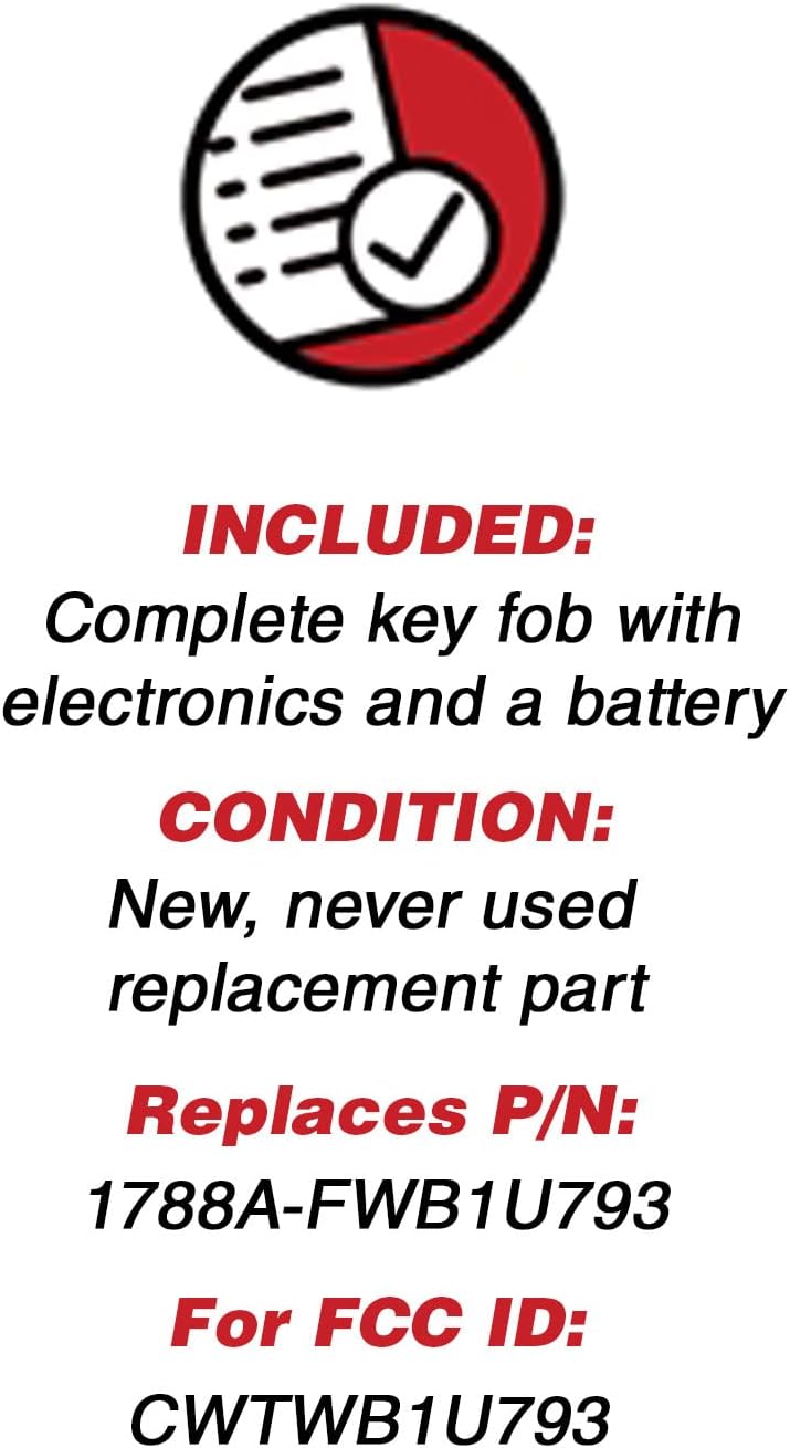 Keyless Entry Remote Control Uncut Blank Car Ignition Key Fob Replacement Pack of 2 F76212