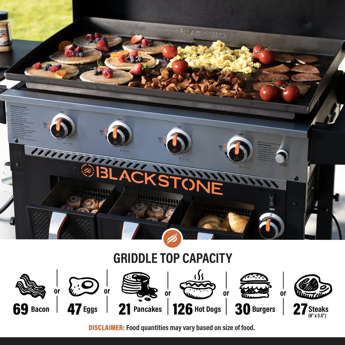 4-Burner Propane Griddle with Air Fryer and Hood K793294