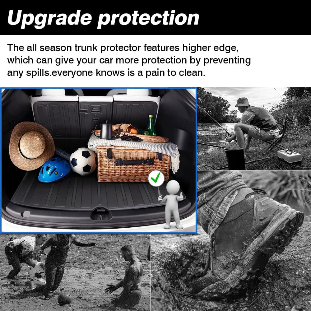 Custom Fit Trunk Mat Cargo Liner Back Seat Protector Black G84122