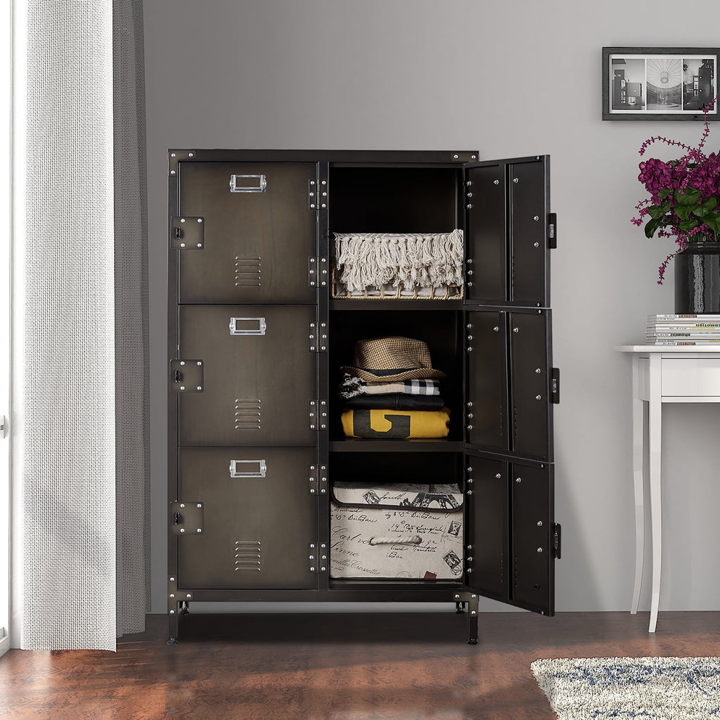 Metal Locker Steel Storage Cabinet with 2 Shelf M51407