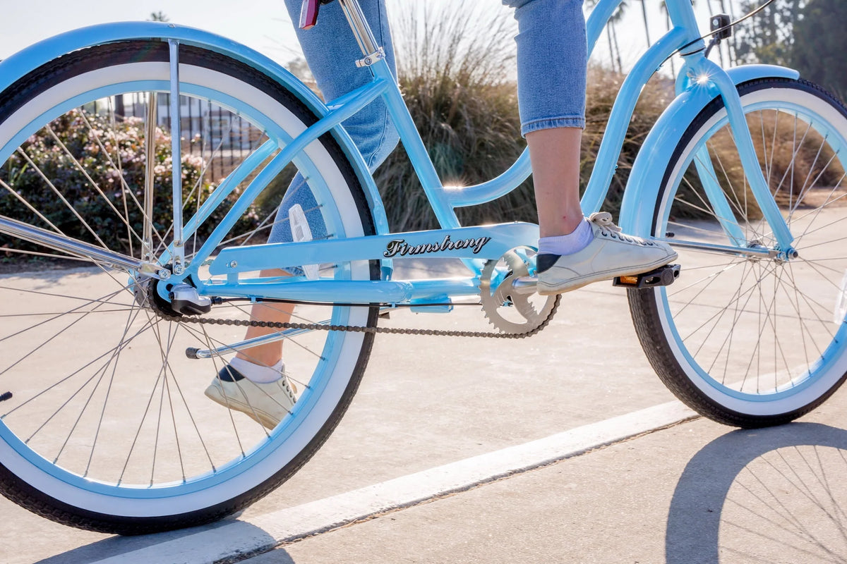 Blue Three Speed Women's Beach Cruiser Bicycle I48751