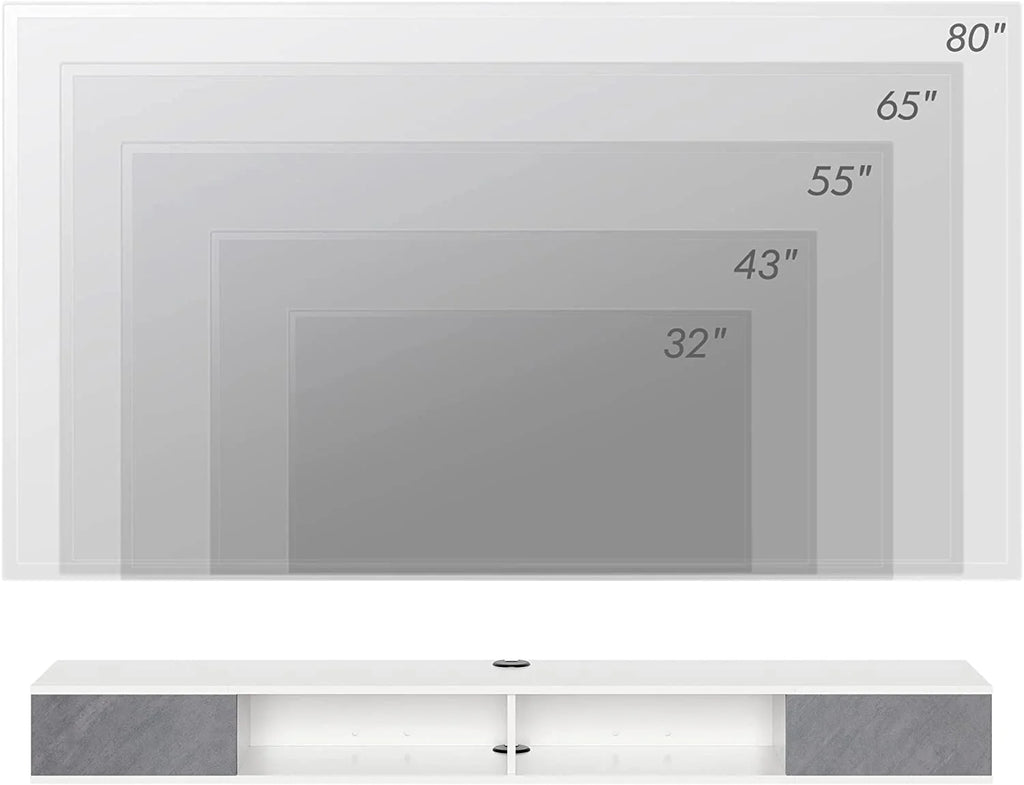 70 inch Grey White Floating TV Stand Z180