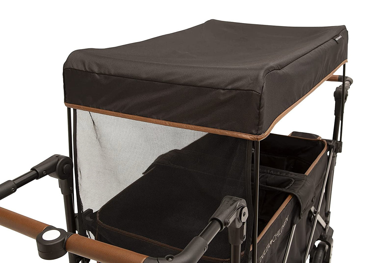 Black Stroller Wagon for 2 Kids with Canopy F8786
