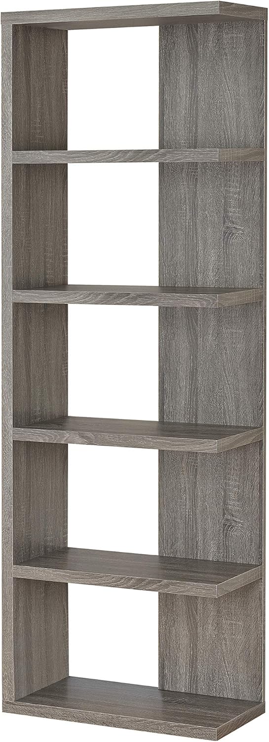 5-Tier Weathered Grey Bookcase E251747