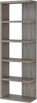 5-Tier Weathered Grey Bookcase E251747