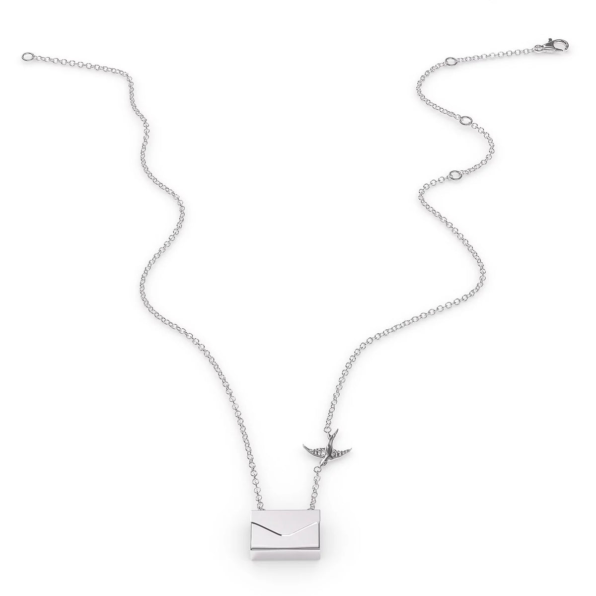Silver Envelope Locket Necklace H1683