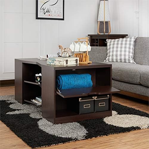Modern Wood Multi Shelf Coffee Table in Walnut S1754
