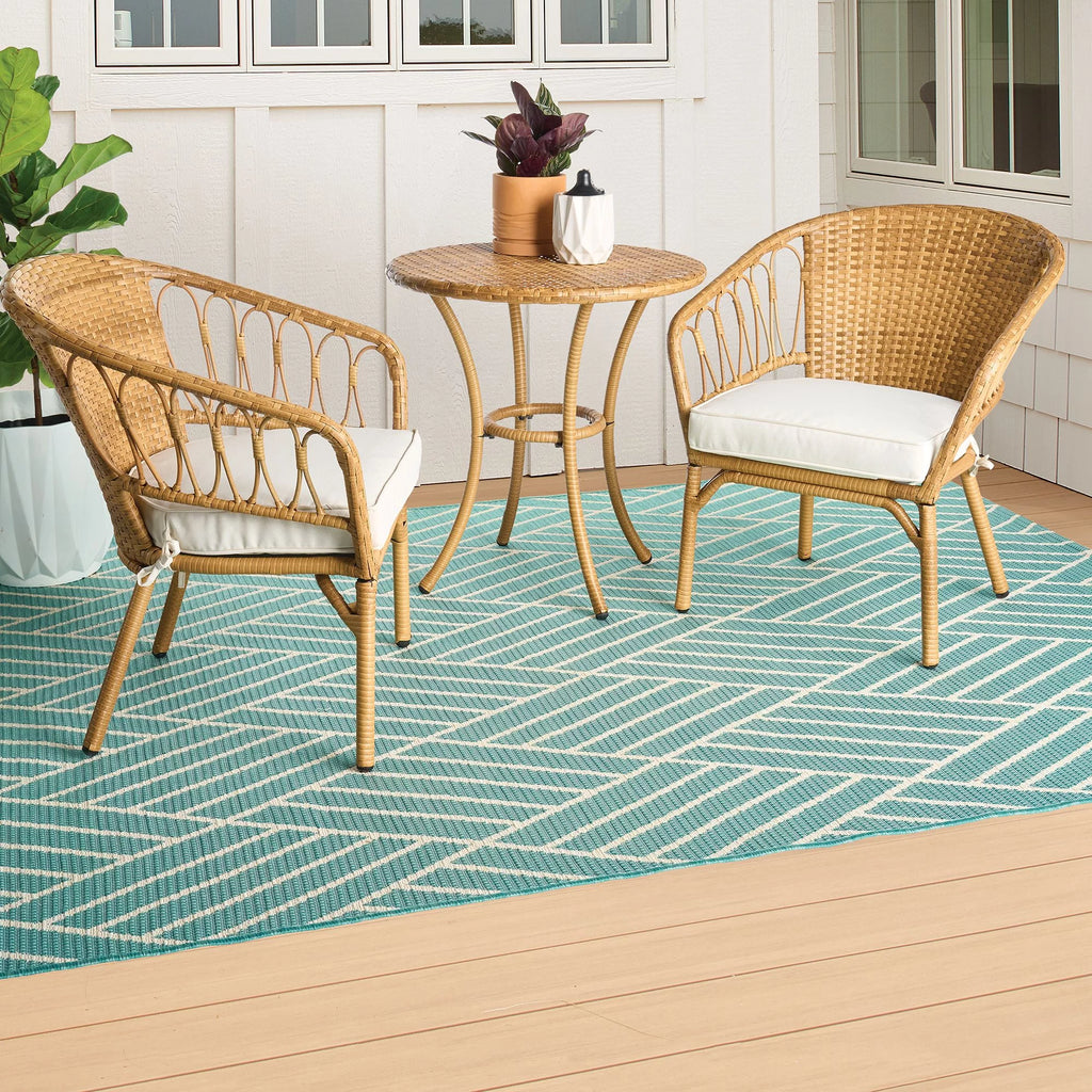 3-Piece Beige Outdoor Wicker Bistro Set Z67251
