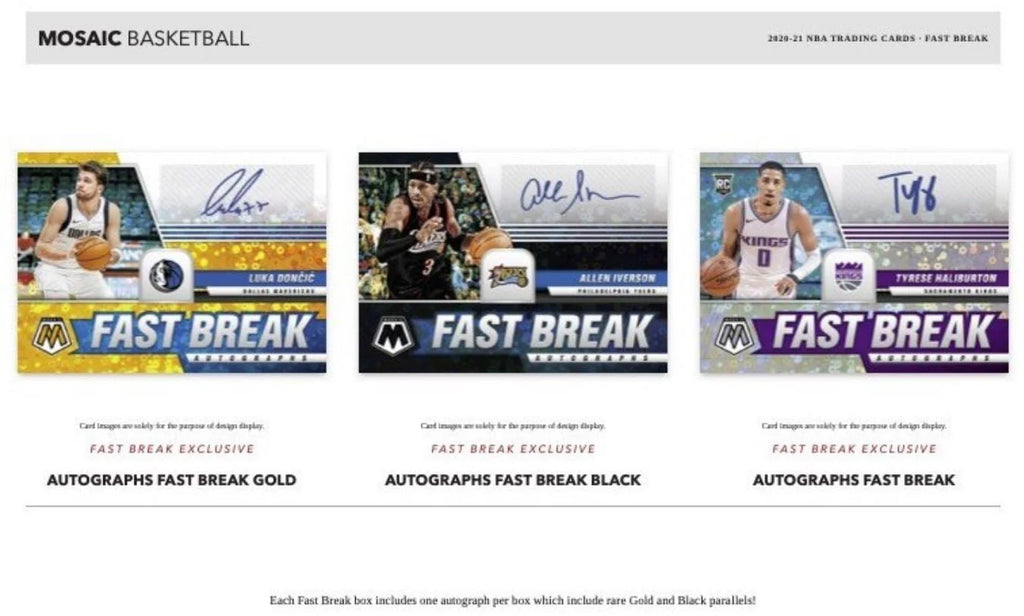 2020-21 Panini Mosaic Fast Break NBA Basketball Box I634