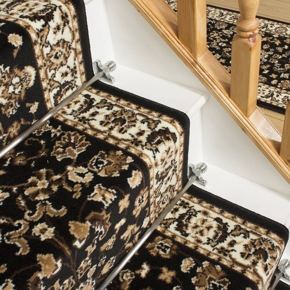 Persian Black Stair Carpet Runner N5052