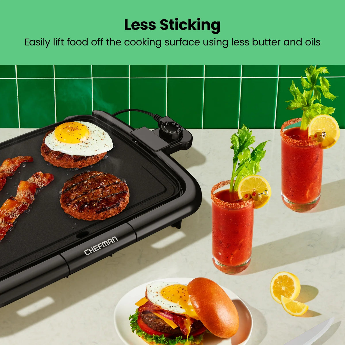 Electric Griddle Non-Stick 10"x16" Black F559695