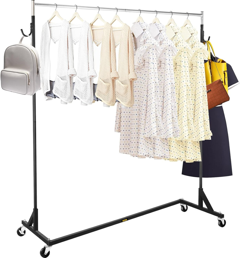 Height Adjustable Rolling Steel Garment Rack E946997