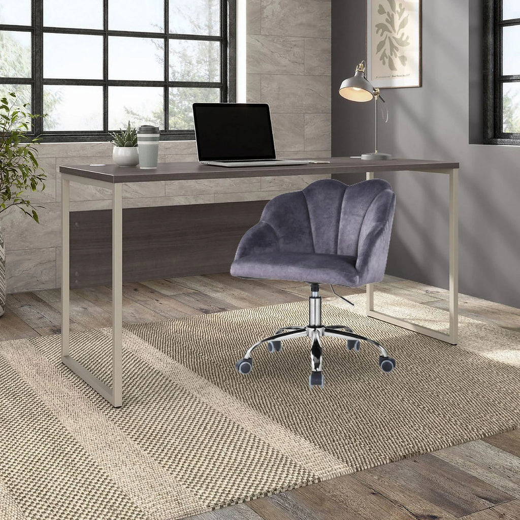Gray Velvet Adjustable Lift Task Chair L37977