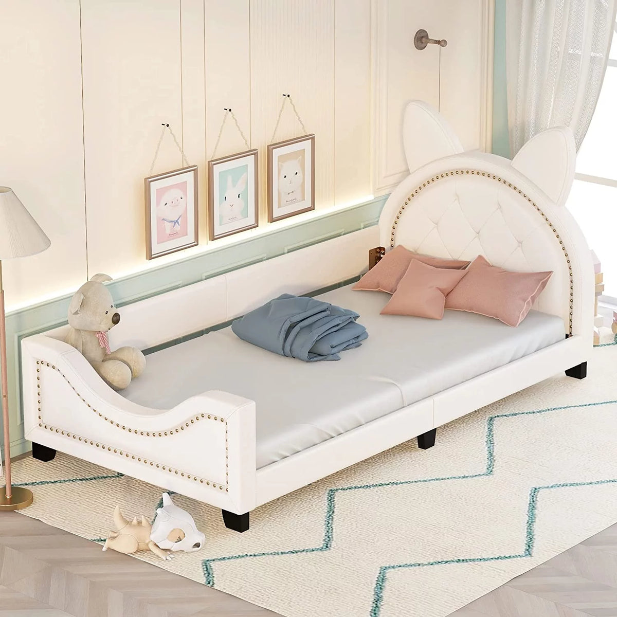 White Faux Leather Twin Upholstered Daybed U98679