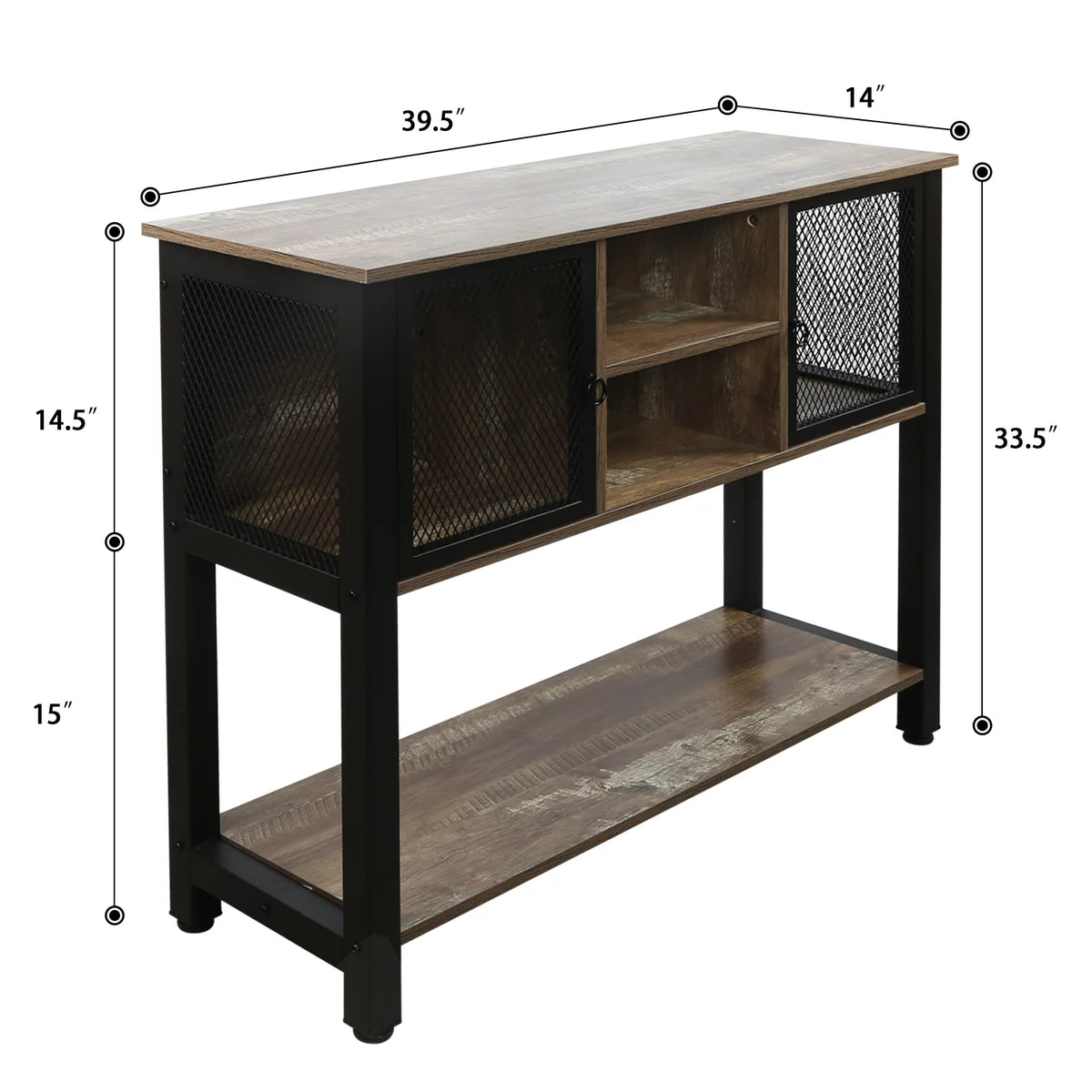 Brown Buffet Sideboard with Storage Shelves R119