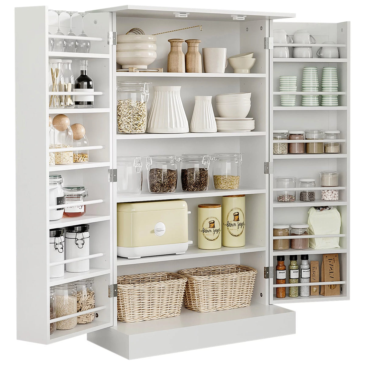 White 2 Door Storage Cabinet with Adjustable Shelves U3165
