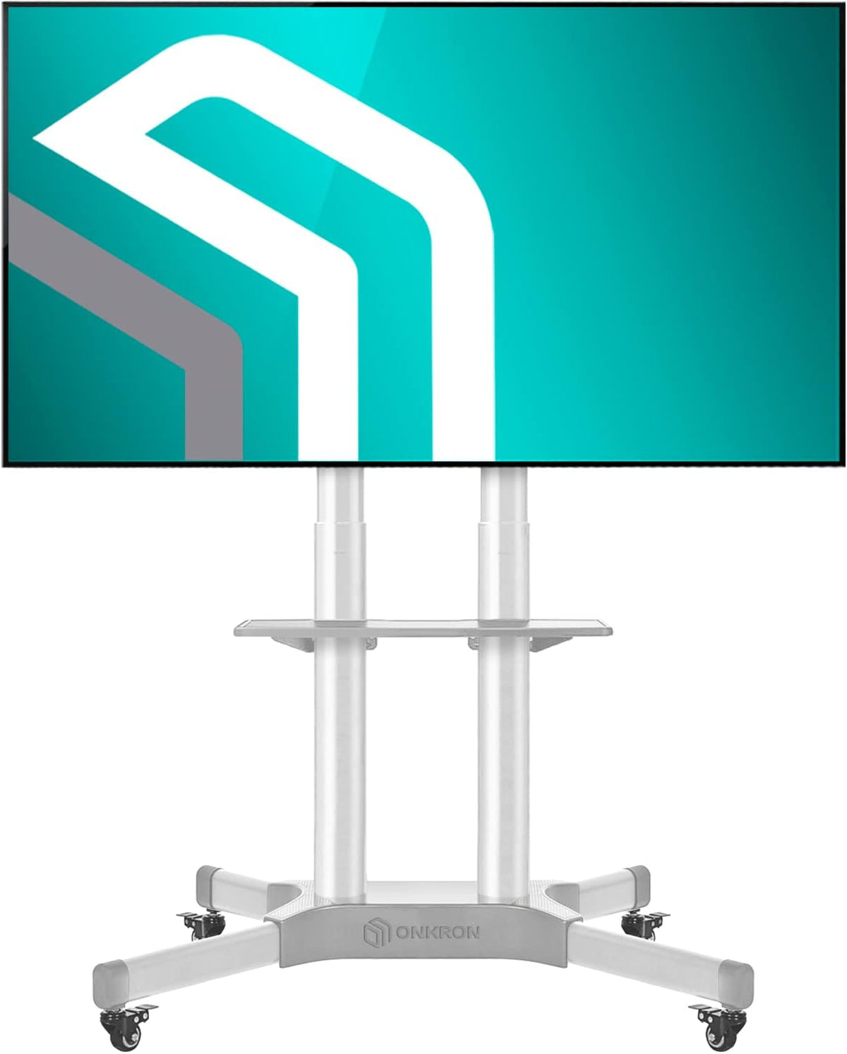 Mobile TV Stand for 40 to 65 Inch TV with Wheels Shelves E482547