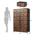 Black 12 Drawer Fabric Dresser H879