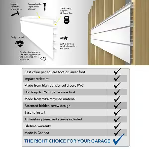 Slat Wall Panel Set Light Grey 2-Pack T864191