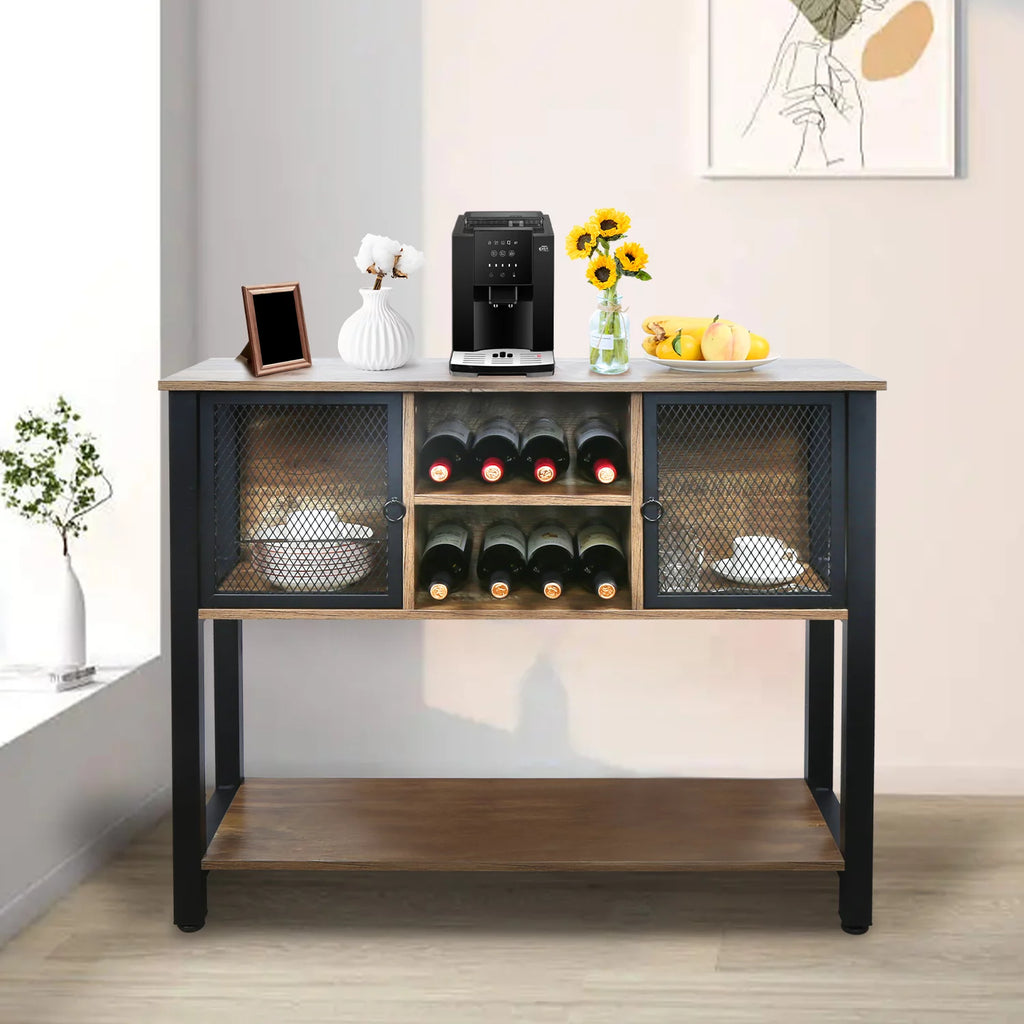 Brown Buffet Sideboard with Storage Shelves R119