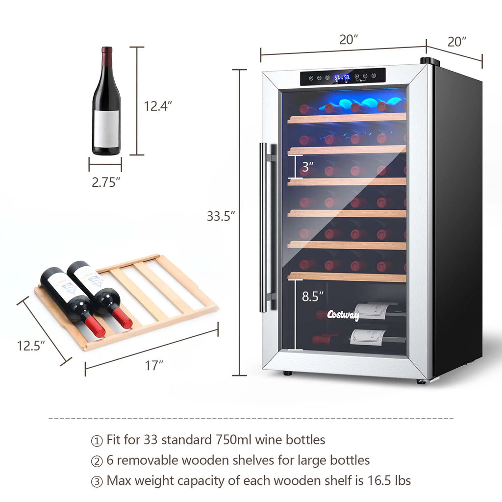 20 Inch Cooler Refrigerator with Tempered Glass Door W8173