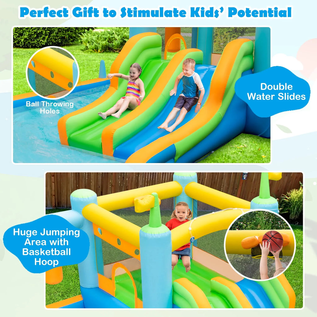 Inflatable Water Slide Park with Splash Pool T1288