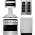 36 Gas Range, Range Hood, Dishwasher, Microwave and Wine Cooler O38276