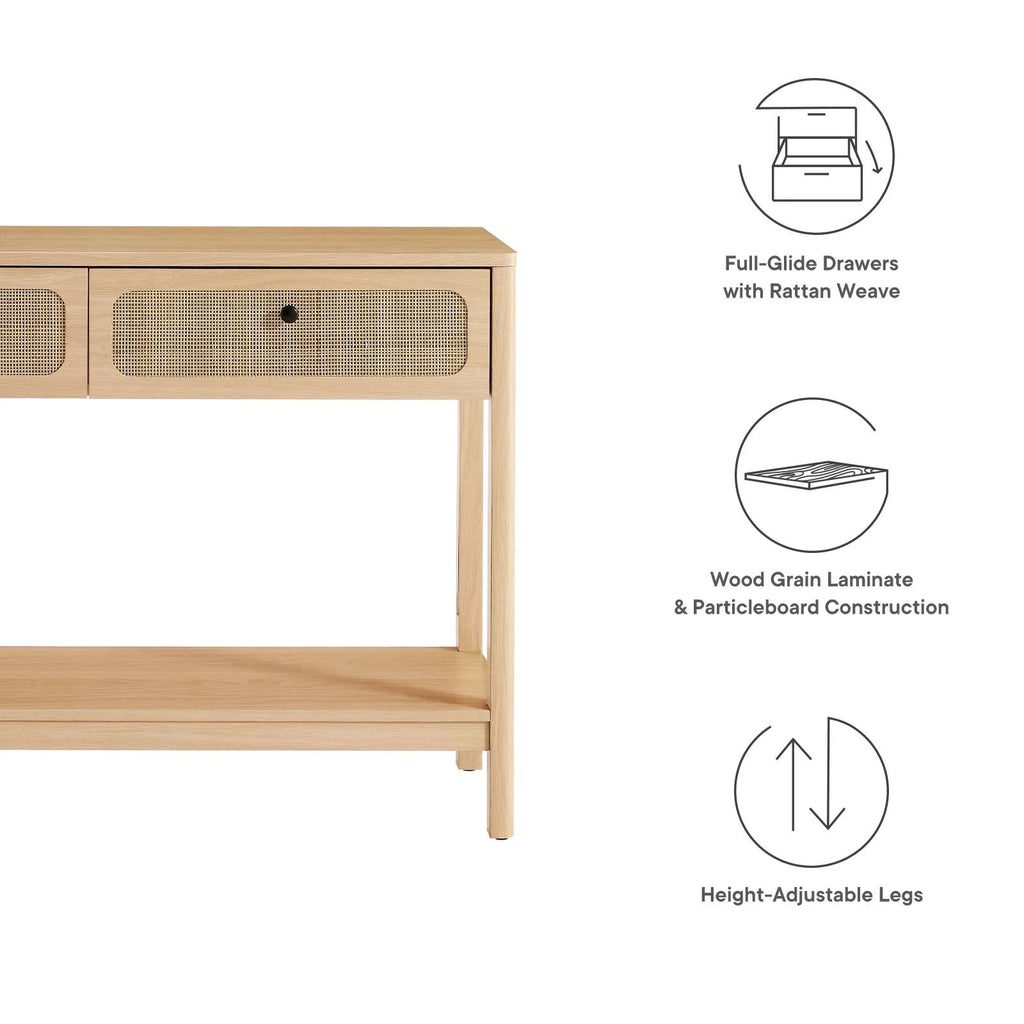 Oak Wood Entryway Console Table P447