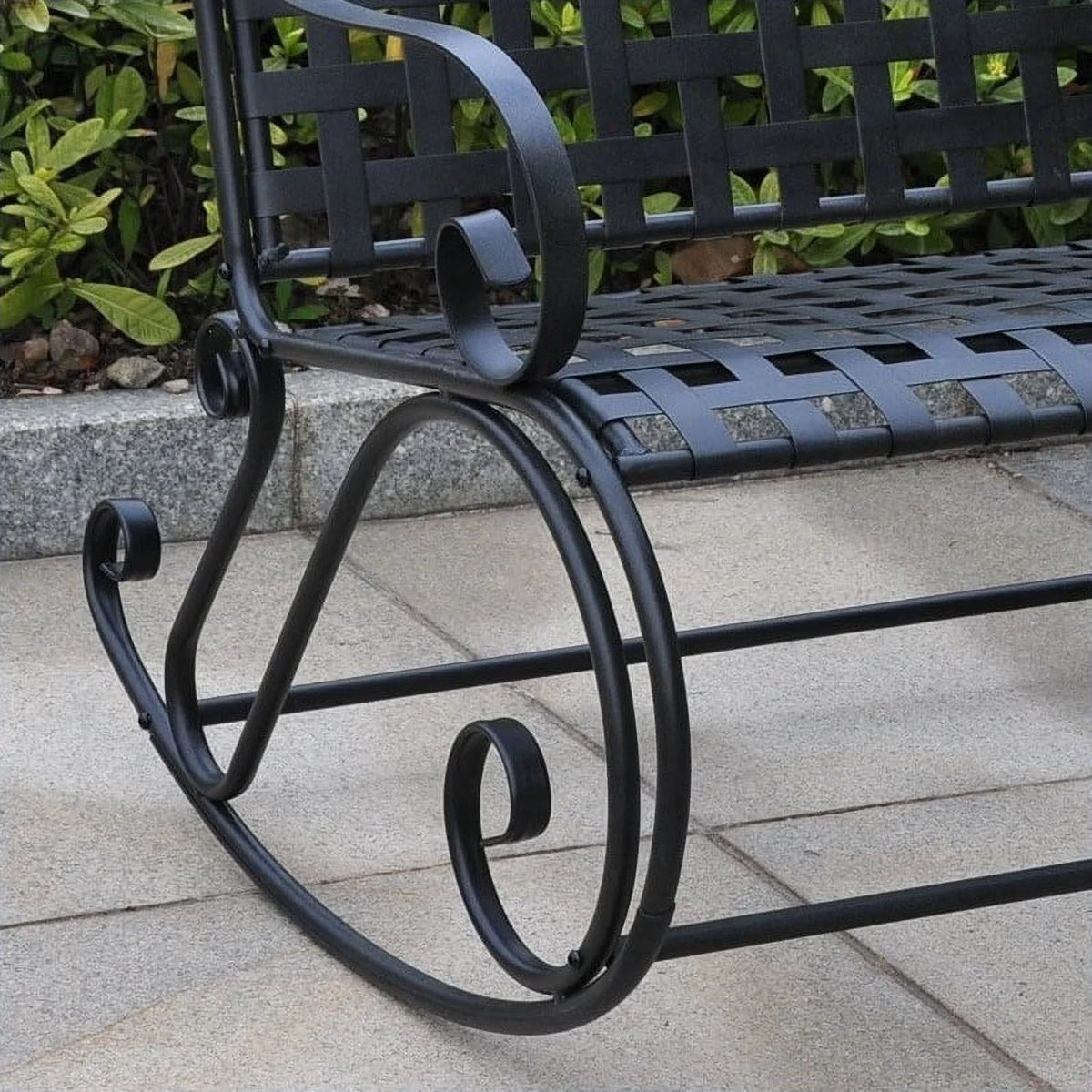 Black Iron Patio Rocker Loveseat J389773