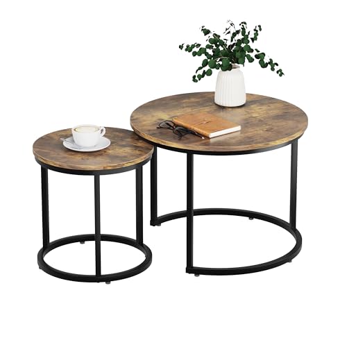 Set of 2 Round Wood Grain Coffee Table E357842