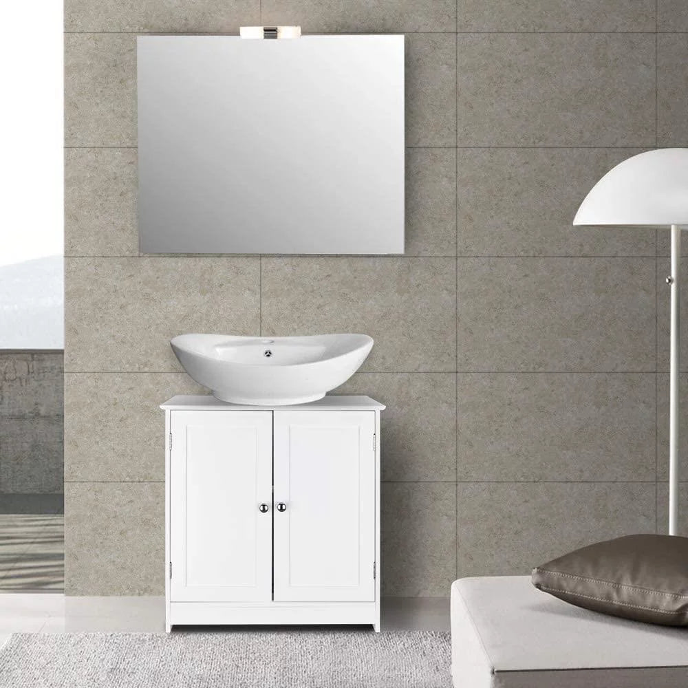 White Under Sink Bathroom Vanity Cabinet with Shelves E31438
