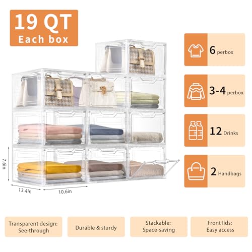 4-Tier Stackable Clear Plastic Storage Bins with Lid K23287