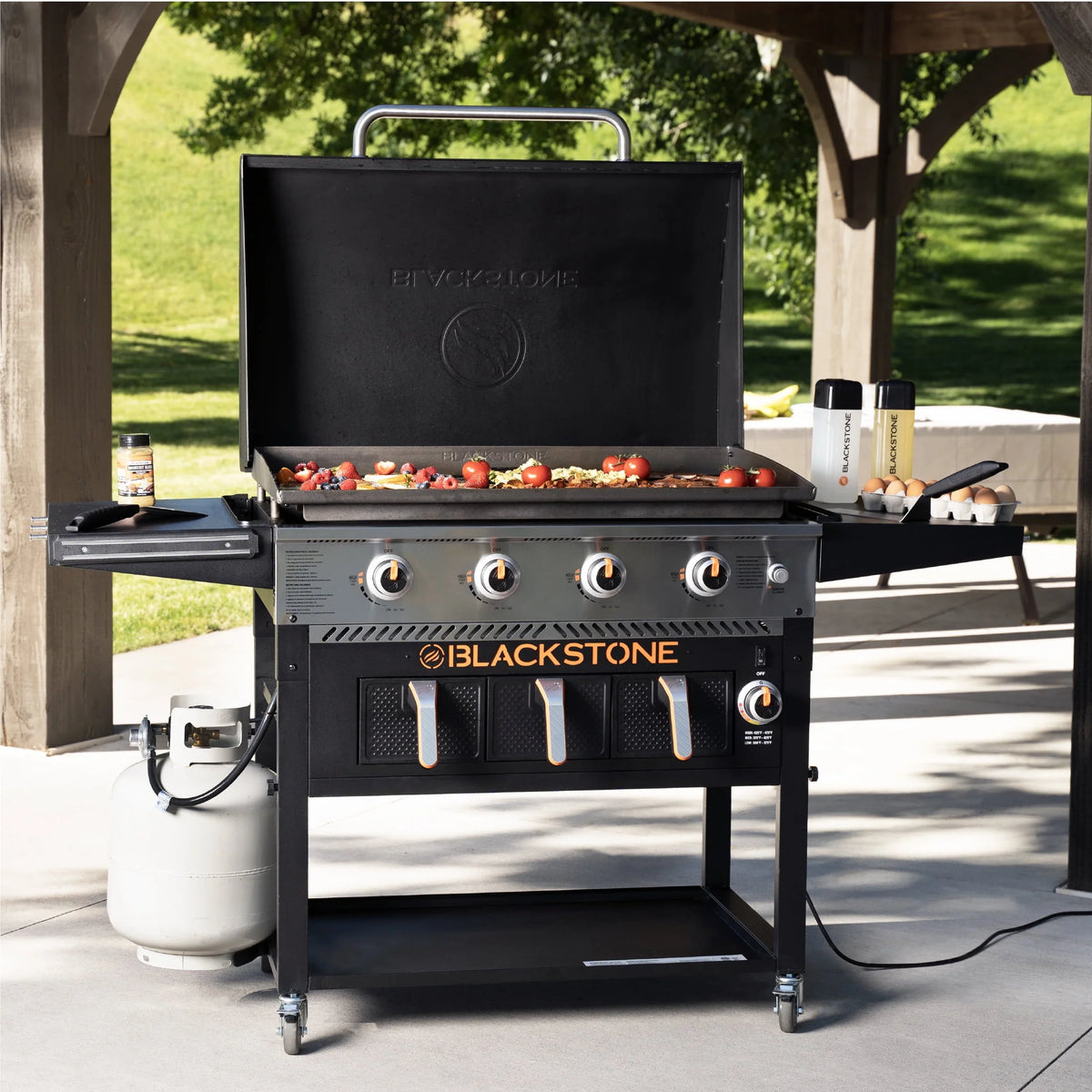 4-Burner Propane Griddle with Air Fryer and Hood K793294