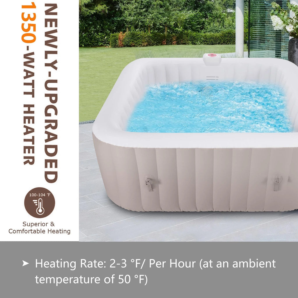 73 Inch 4-6 Person Inflatable Hot Tub Spa with 130 Jets D538997
