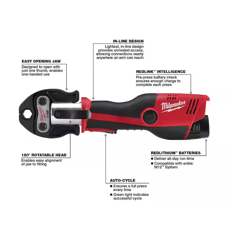 12-Volt Cordless Press Tool Kit with 3 Jaws U195914