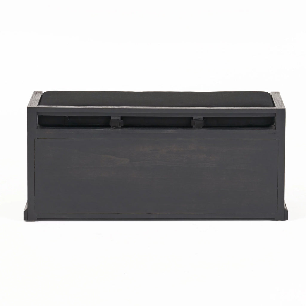 Acacia Wood Storage Bench with Cushion W438