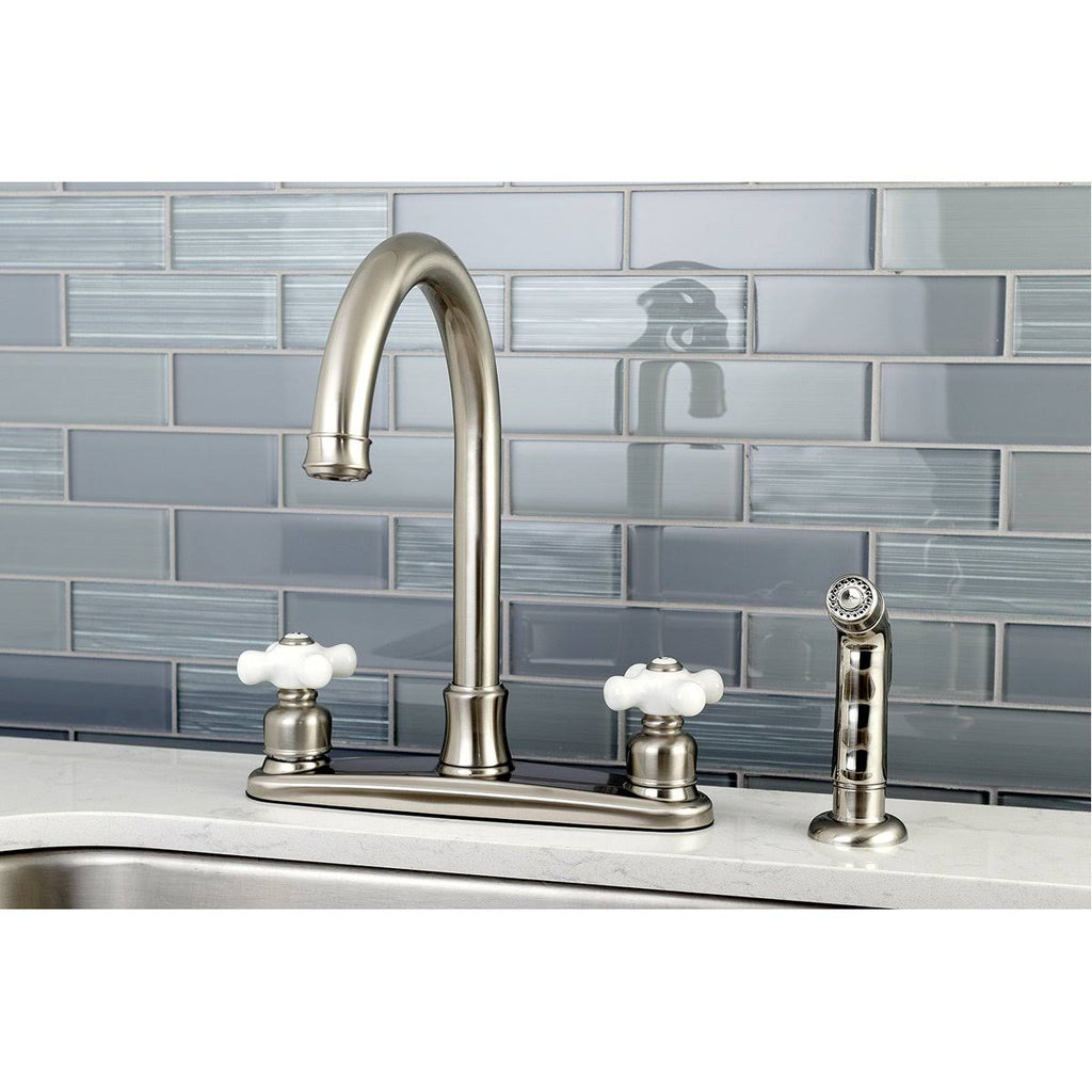 8-Inch Centerset Kitchen Faucet with Sprayer, Polished Chrome H920