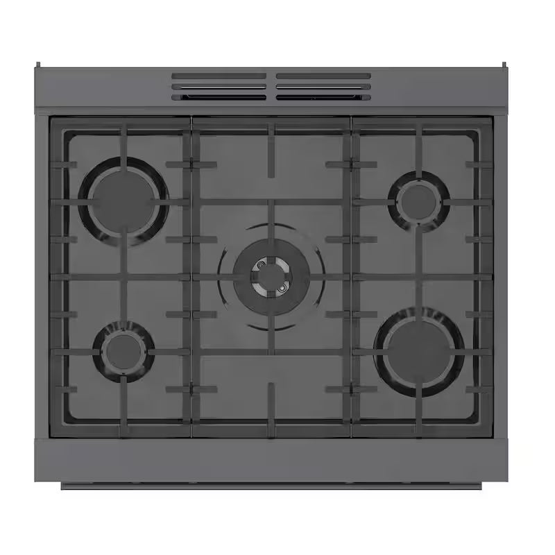 30 in. 3.7 cu. ft. Gas Range with 5-Burners in Black Stainless Steel Z67430