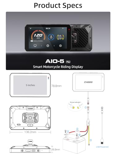 5" IP68 Waterproof Motorcycle GPS Navigation System A891