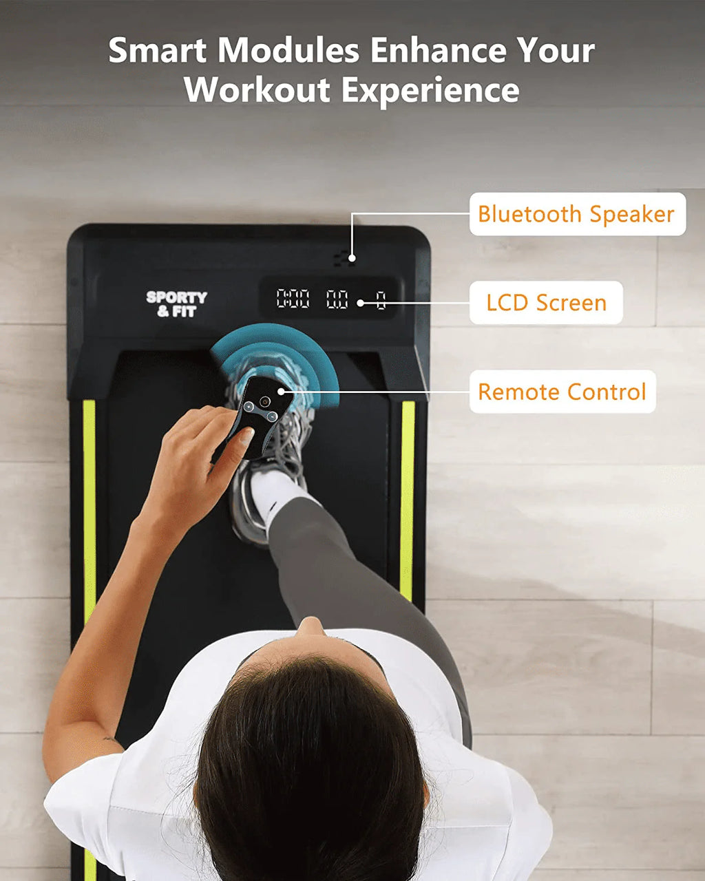 Gray Portable Treadmill with Bluetooth Speaker C39954