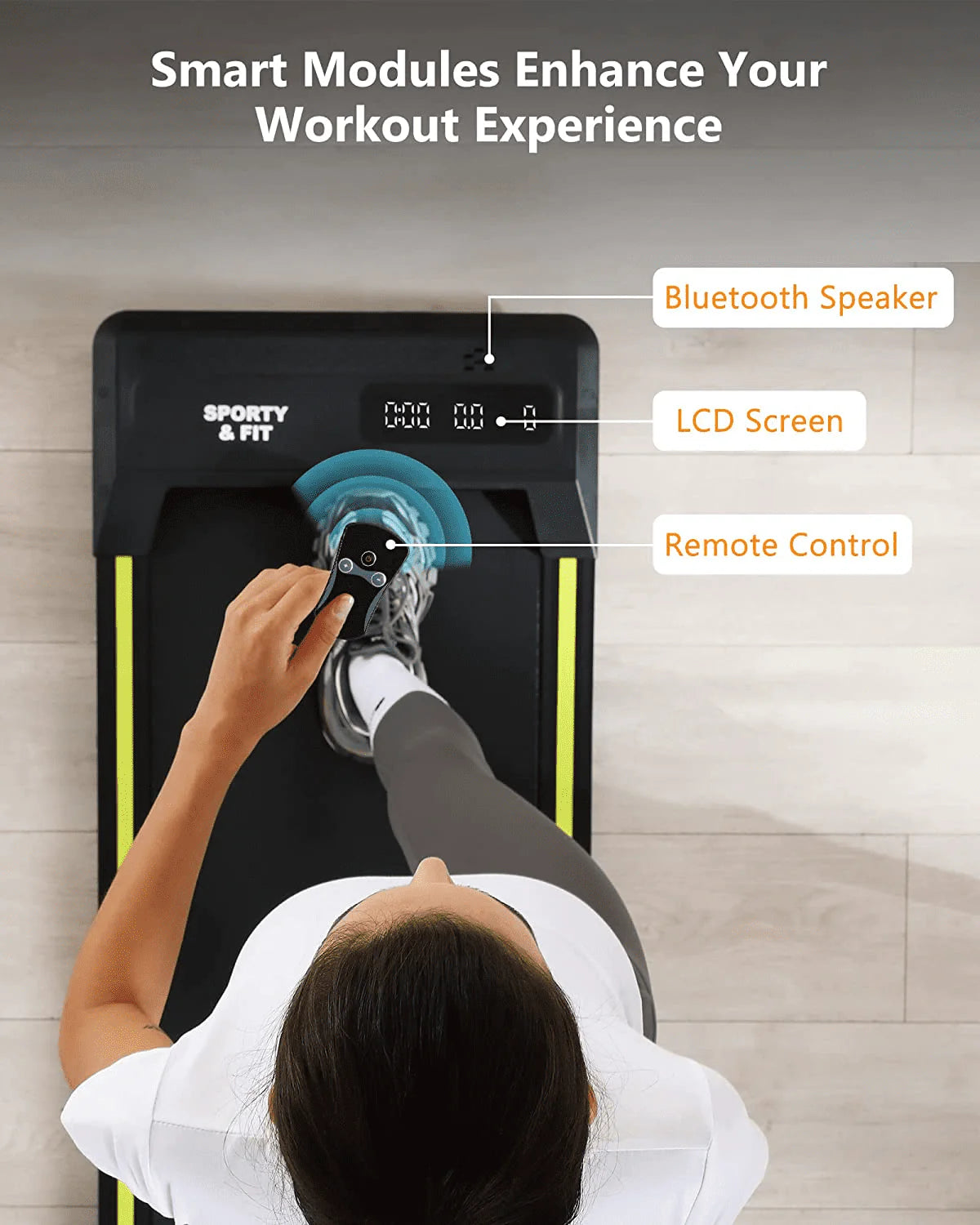 Gray Portable Treadmill with Bluetooth Speaker C39954