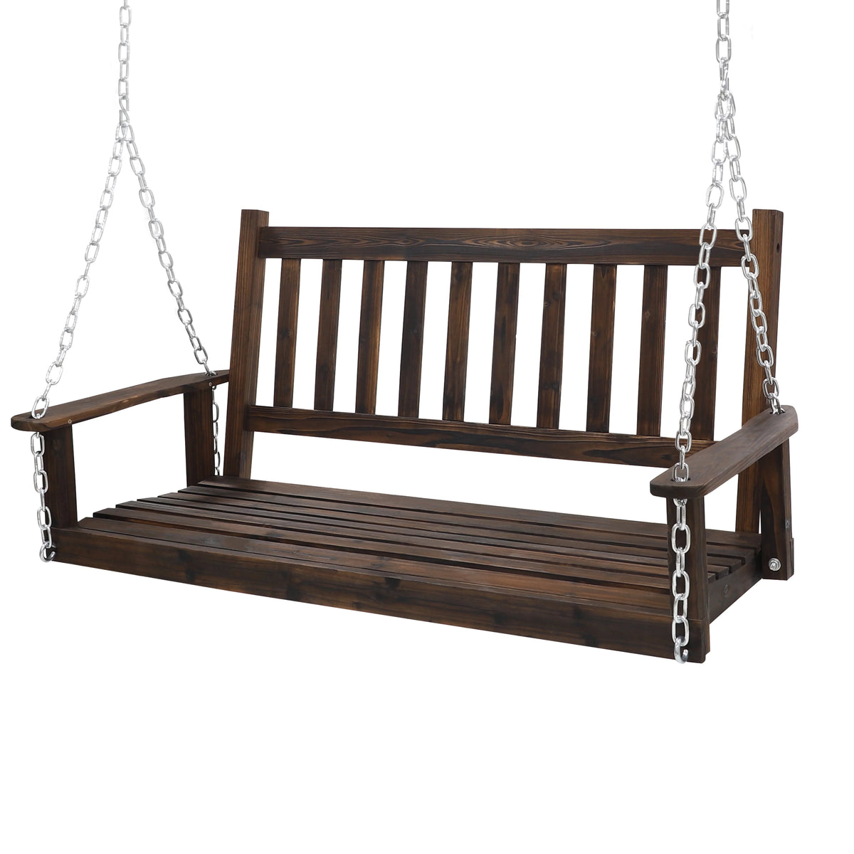 Wooden Porch Swing 4ft with Chains 2-person Swing Bench O609