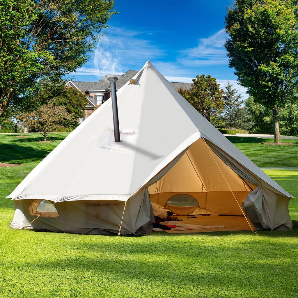 4 Seasons Waterproof Cotton Camping Tent with Stove Jacks G39919