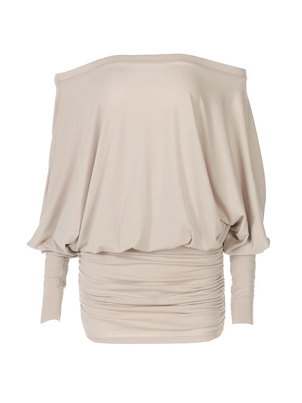 Off The Shoulder Sheer Ruched Dress S937907
